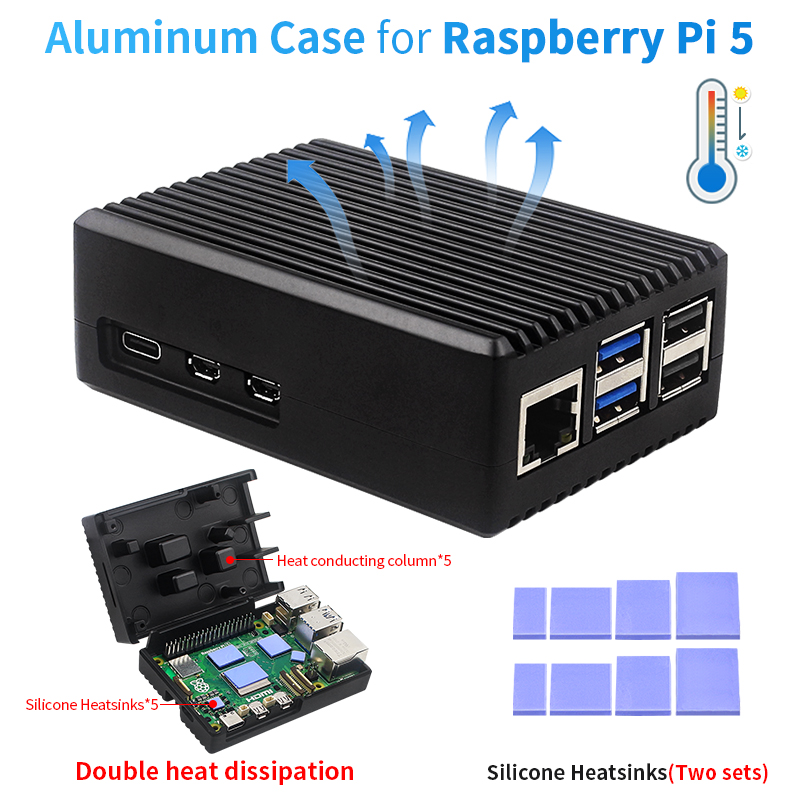 Radxa Rock 5B 16Gb - Obudowa ze stopu aluminium Raspberry Pi